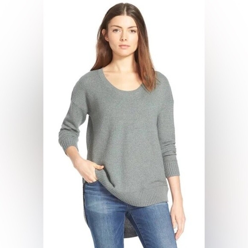 MADEWELL top womens light green gray Chronicle Texture Pullover Sweater small